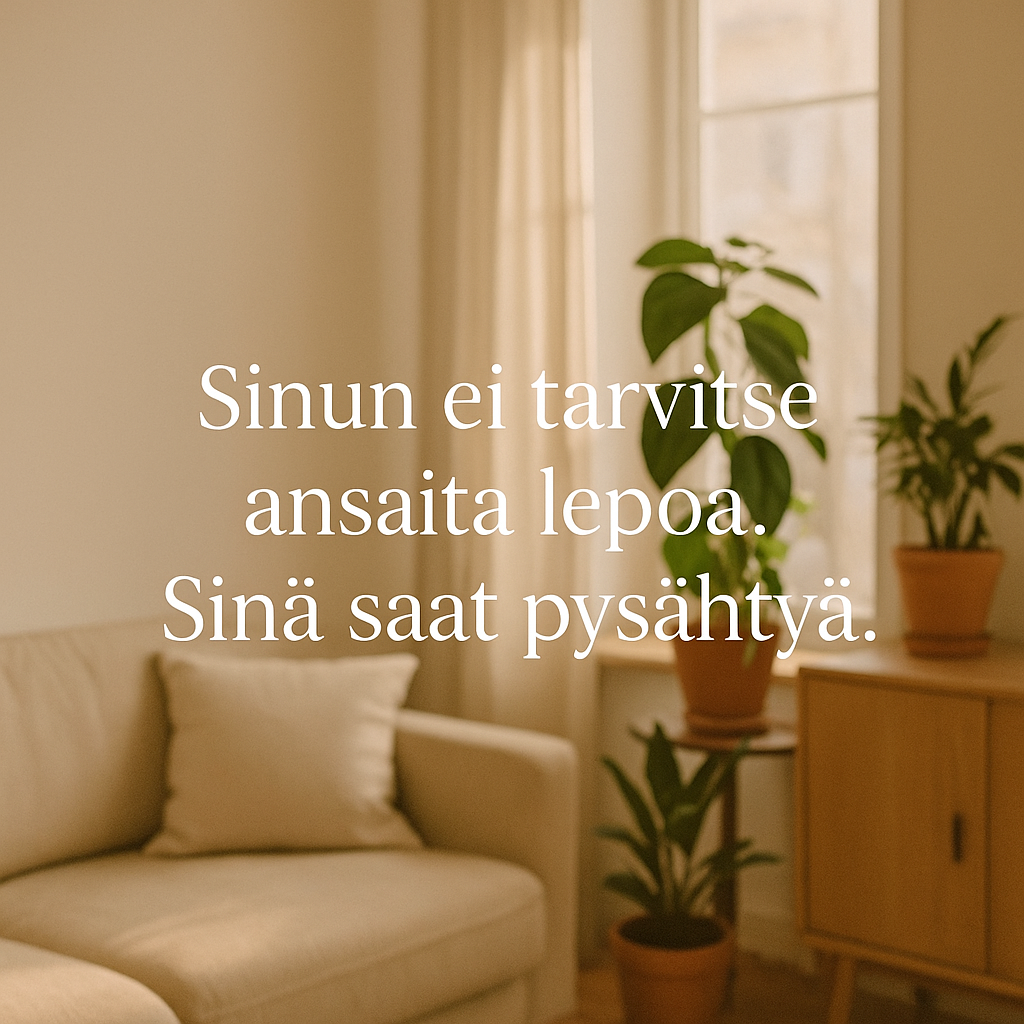 Lepoa ei tarvitse ansaita